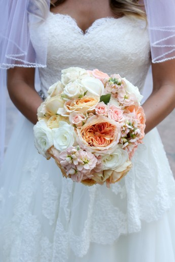 Bride and Her Bouquet of Floweres