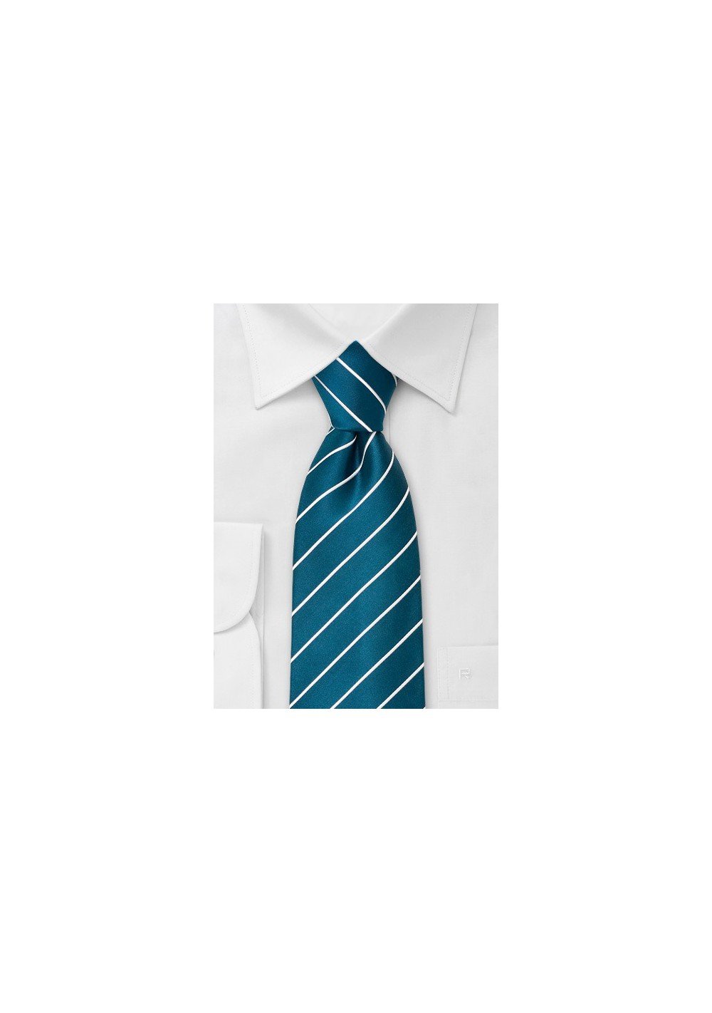 Striped men's ties - Turquoise blue necktie