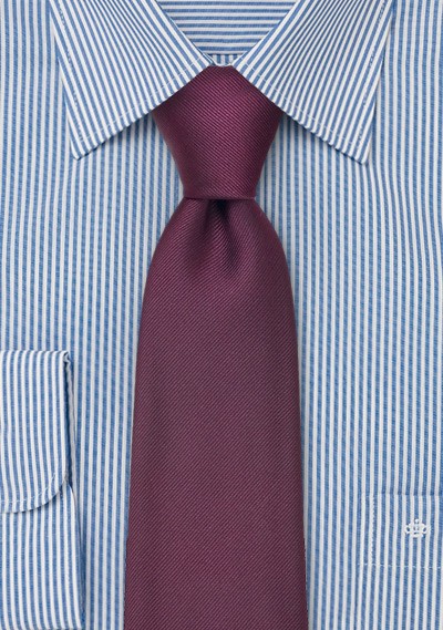 Solid Ribbed Tie in Wine Red | Bows-N-Ties.com