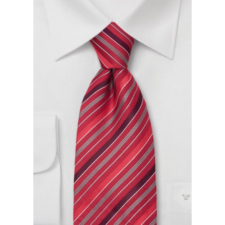 Red Tie with Narrow Stripes | Bows-N-Ties.com