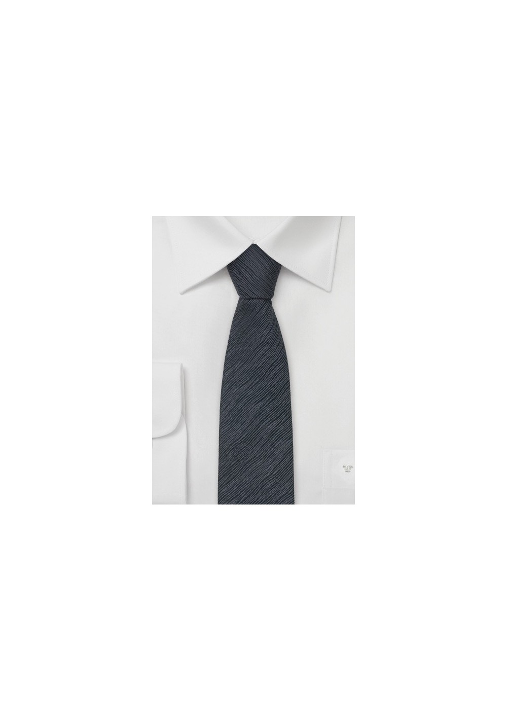 Skinny Necktie in Charcoal Gray