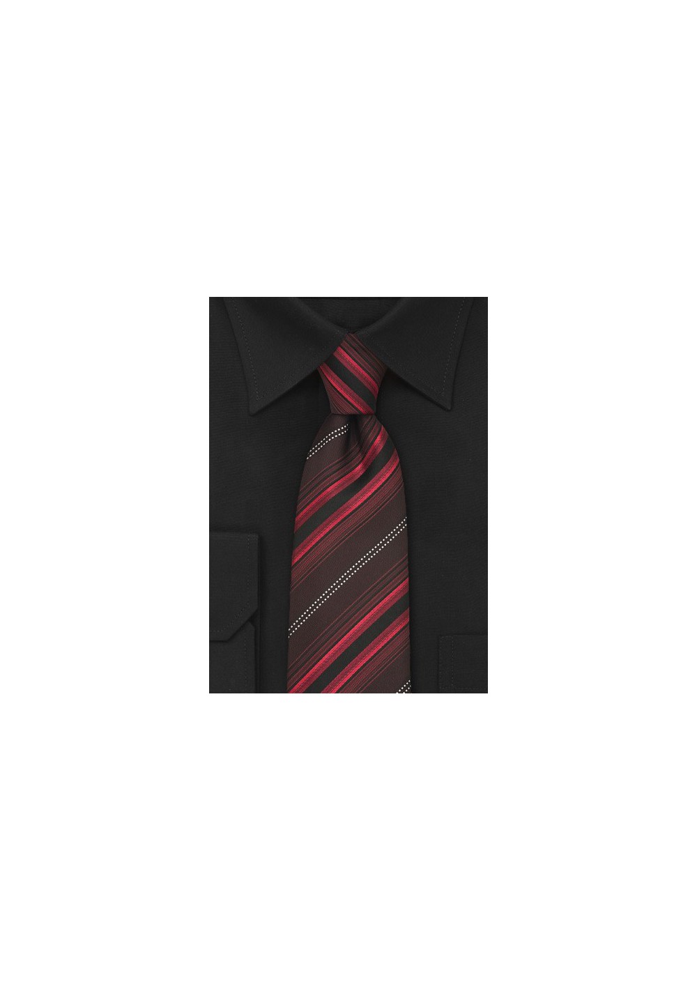 Modern Maroon-Red Striped Necktie