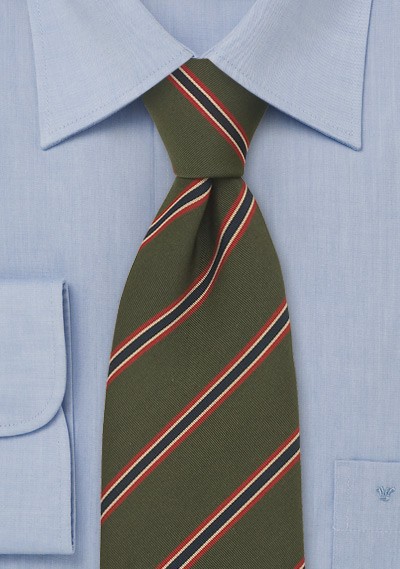 Traditional Stripe Tie in Dark Green | Bows-N-Ties.com