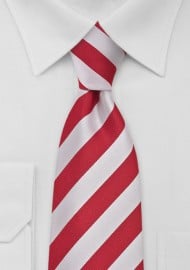 Bright Red and White Tie