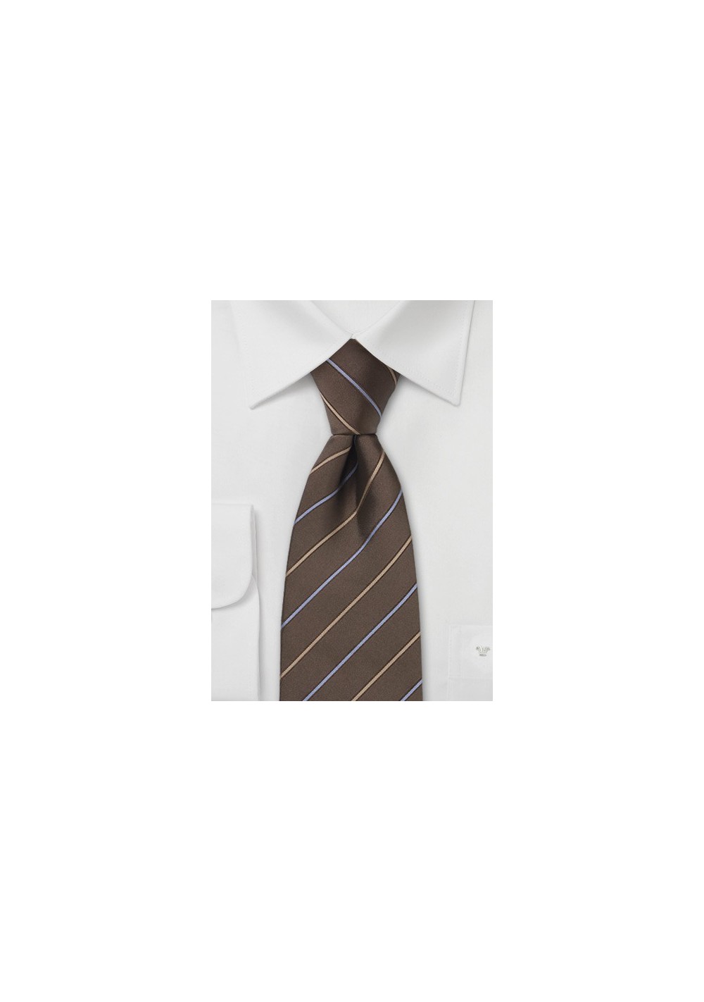 Brown Striped Silk Necktie