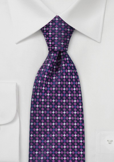 Designer Tie in Hot Pink and Navy | Bows-N-Ties.com