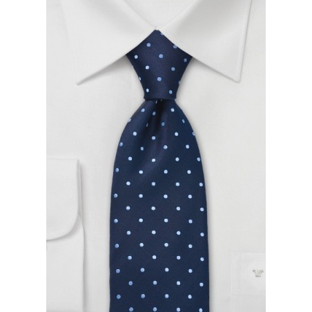 Navy and Light Blue Dotted Tie