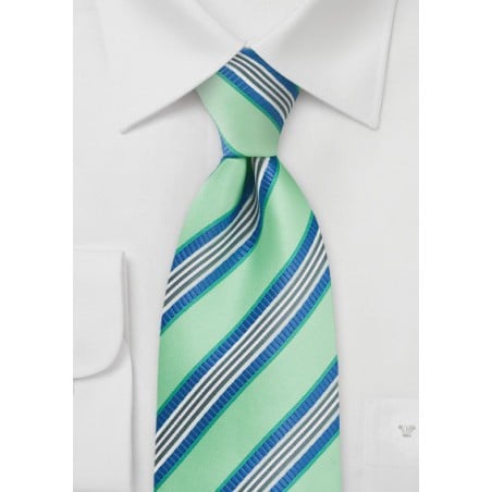 Pastel Green and Blue Tie