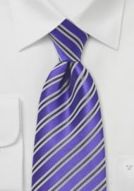 Striped Tie in Kings Purple