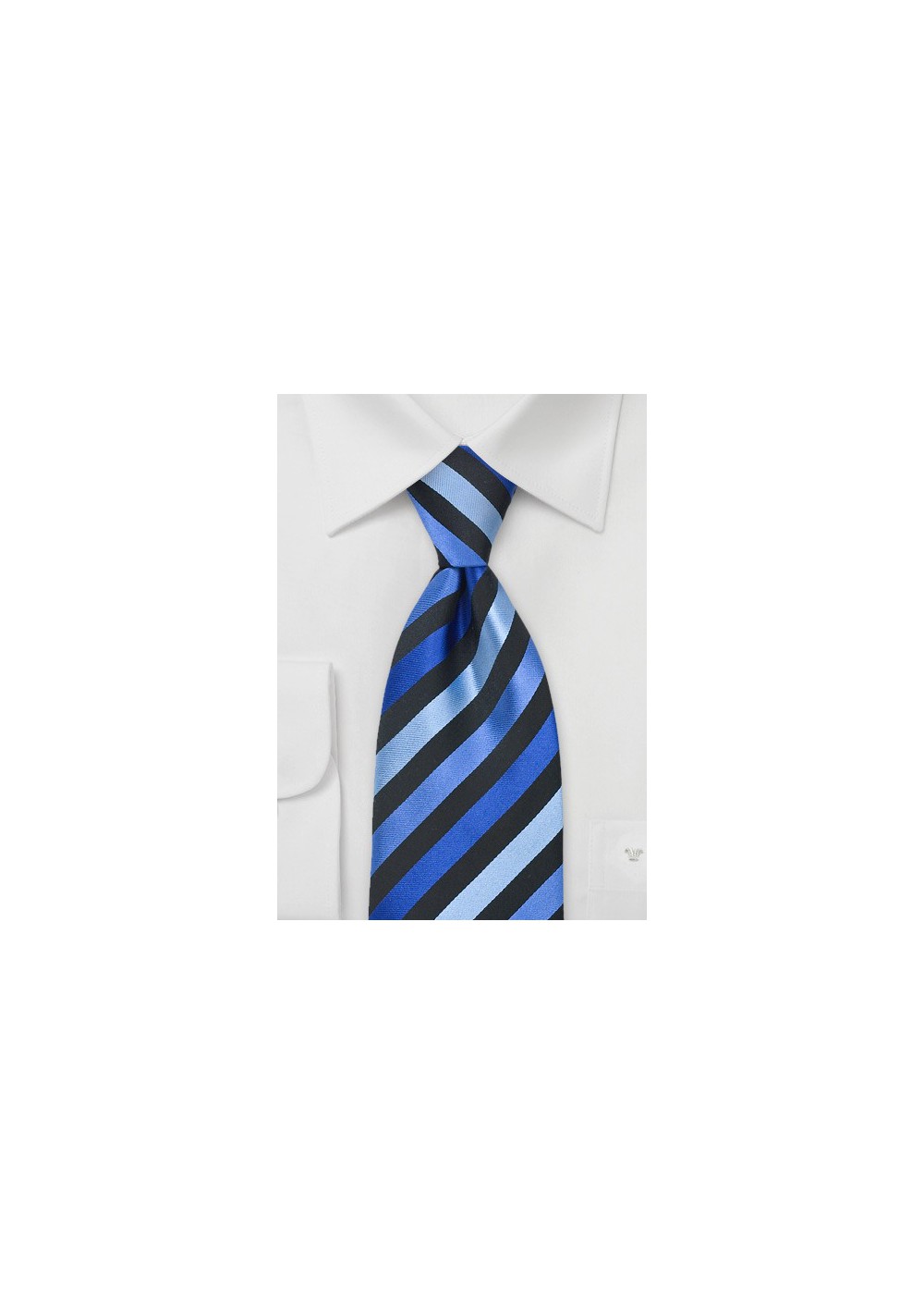 Blue & Black Striped Silk Tie