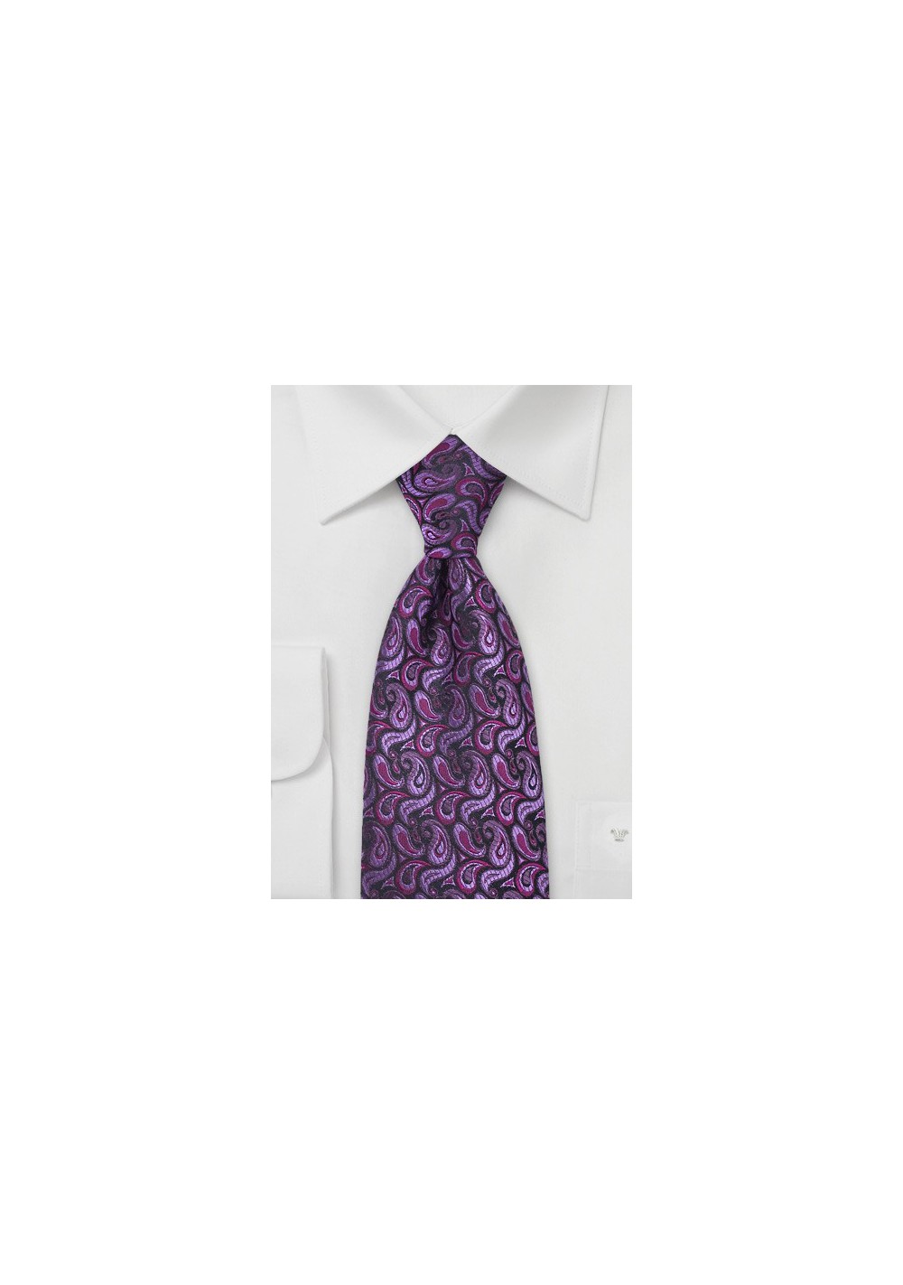 Purple, Lavender, & Black Paisley Tie