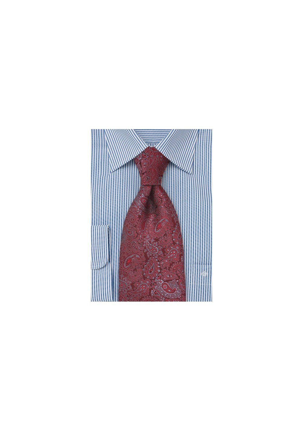 Red and Grey Paisley Tie