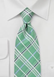 Plaid Tie in Mint Green