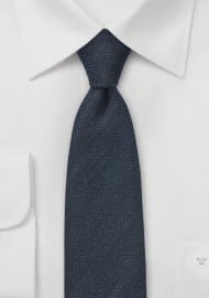 Midnight Blue Wool Skinny Necktie