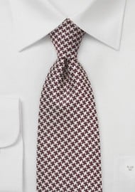 Handwoven X Patterned Tie in Chestnut