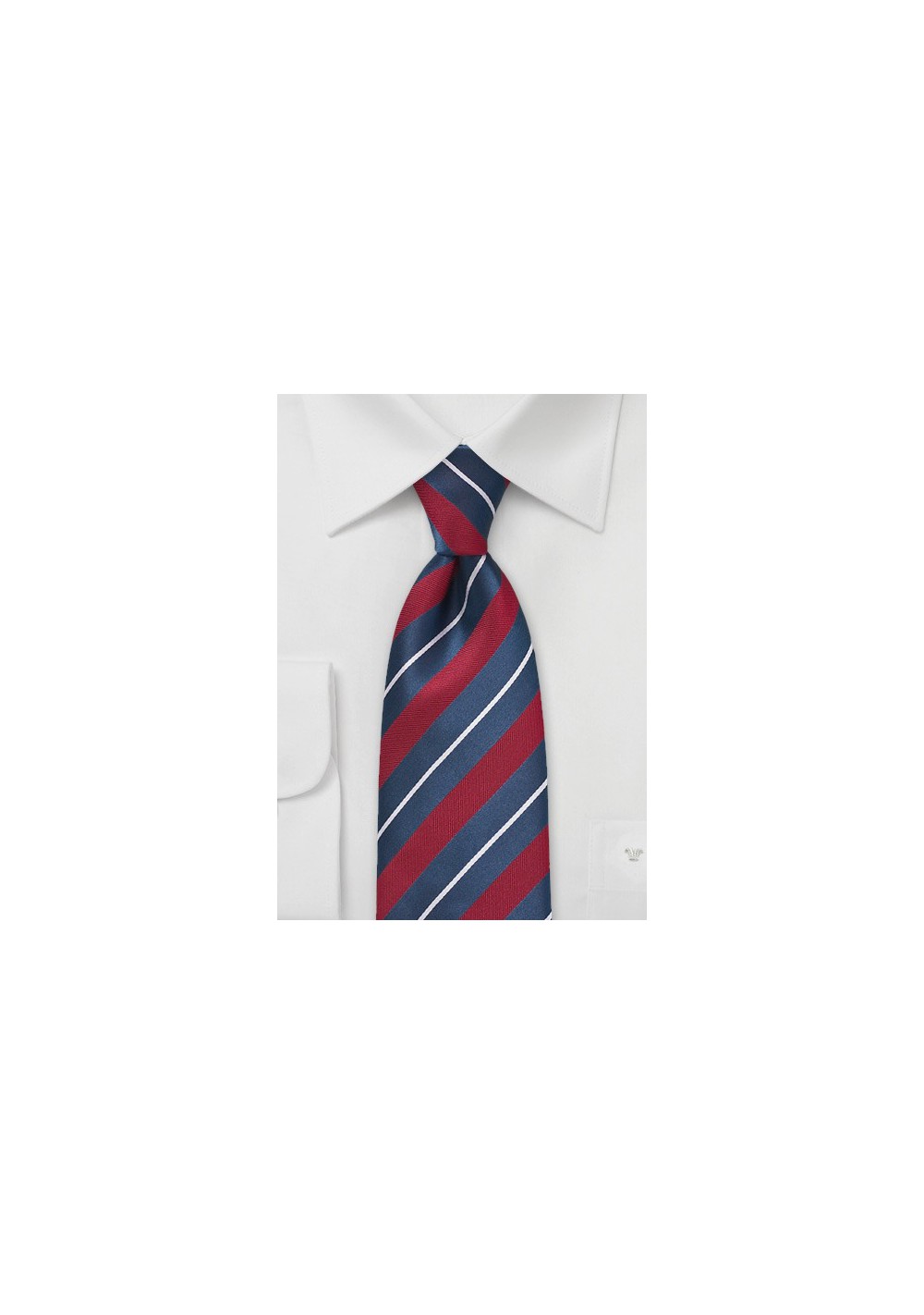 Tailored Red and Blue Striped Tie
