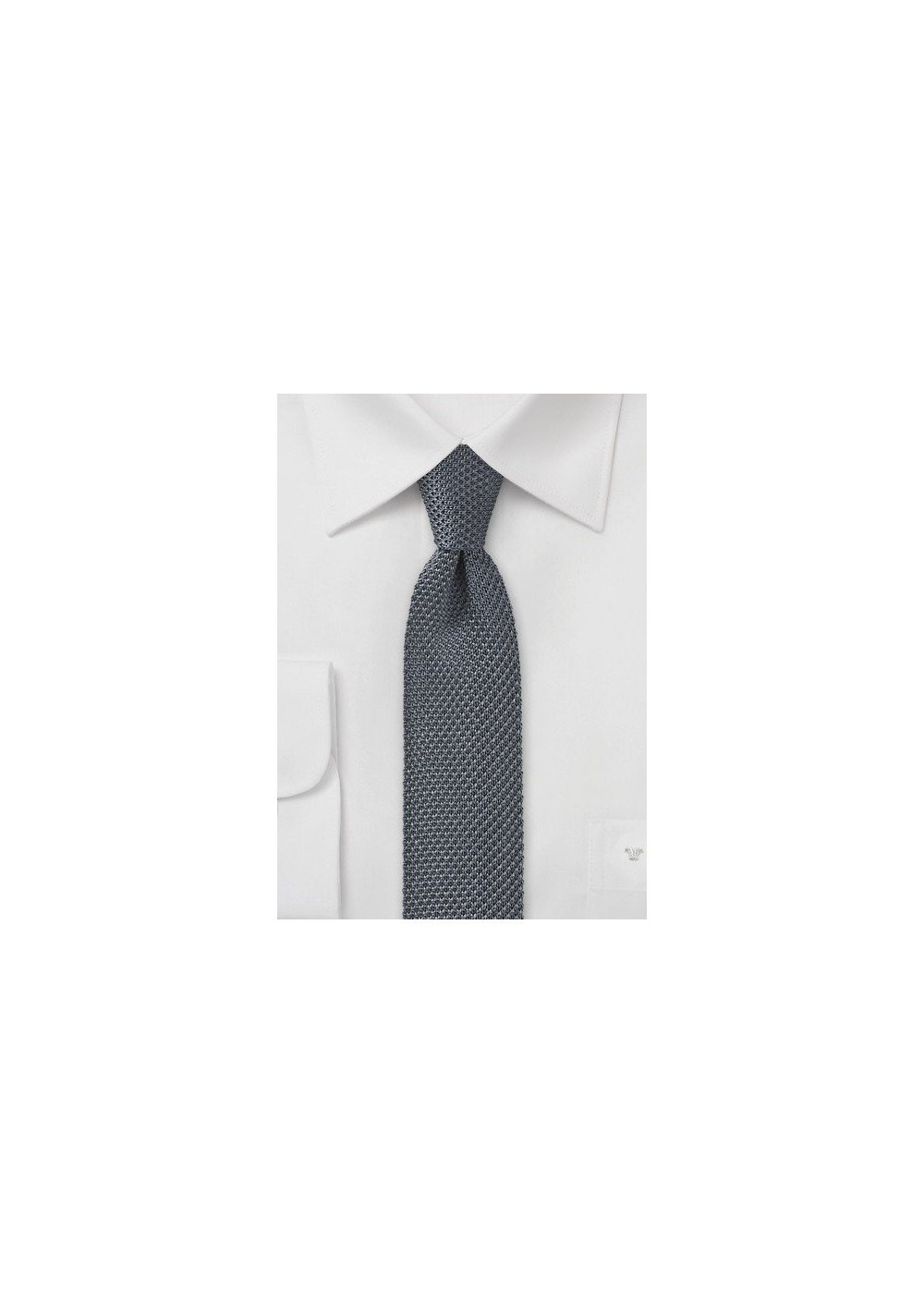 Charcoal Gray Knitted Skinny Tie