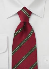 XL Regimental Tie in Vivid Red