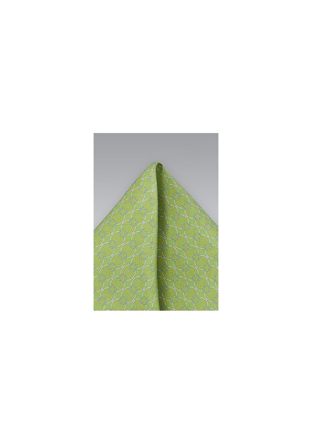 Graphic Mens Pocket Square in Limes and Yellows