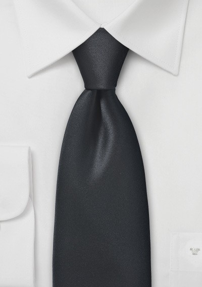 Solid Black Mens Necktie