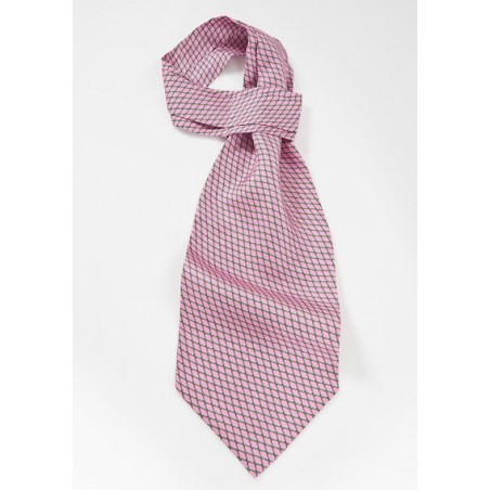Vine Patterned Ascot in Pinks and Greens