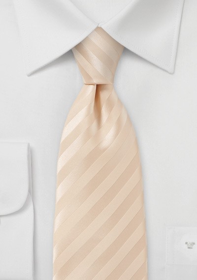 Handmade White Peach Toned Neck Tie