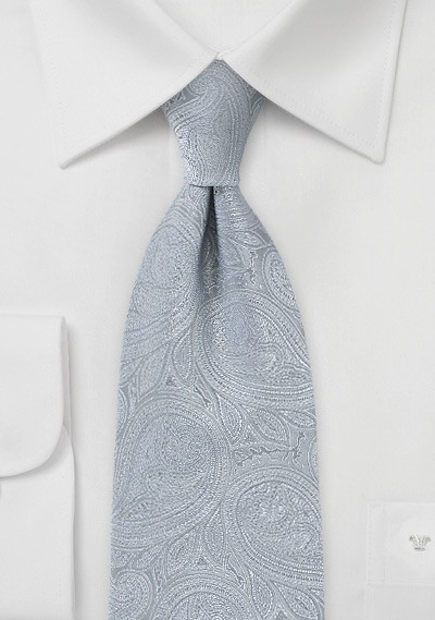 Handmade Silver Paisley Men's Tie | Bows-N-Ties.com