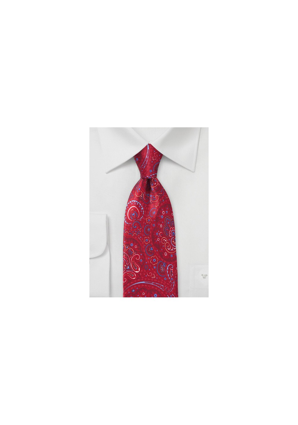 Luxe Paisley Tie in Red, Blue, and Yellow