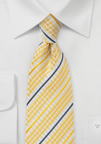 Canary Yellow Checked Tie