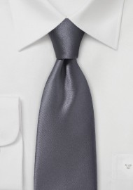 Suave Dark Pewter Necktie in Modern Cut
