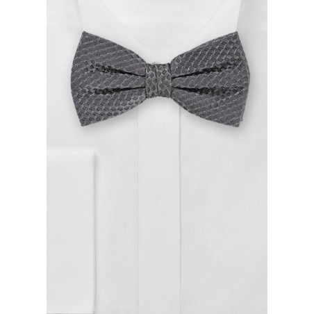 Waffle Cone Weave Style Bow Tie in Mercury Gray | Bows-N-Ties.com