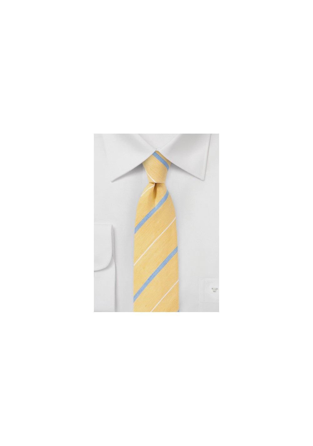 Striped Skinny Tie in Soft Yellow