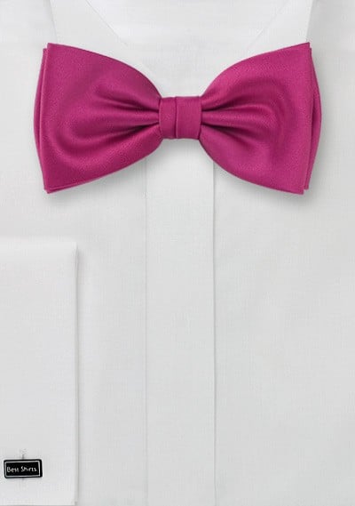 Hot Pink Mens Pre-tied Adjustable Length Bow Tie Formal Tuxedo Solid Color