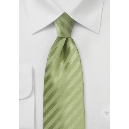 Solid Striped Tie in Flora Green