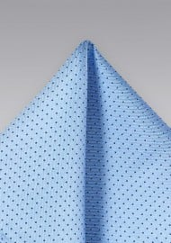 Sky Blue and Navy Dotted Pocket Square
