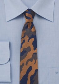 Bown and Navy Camo Tie