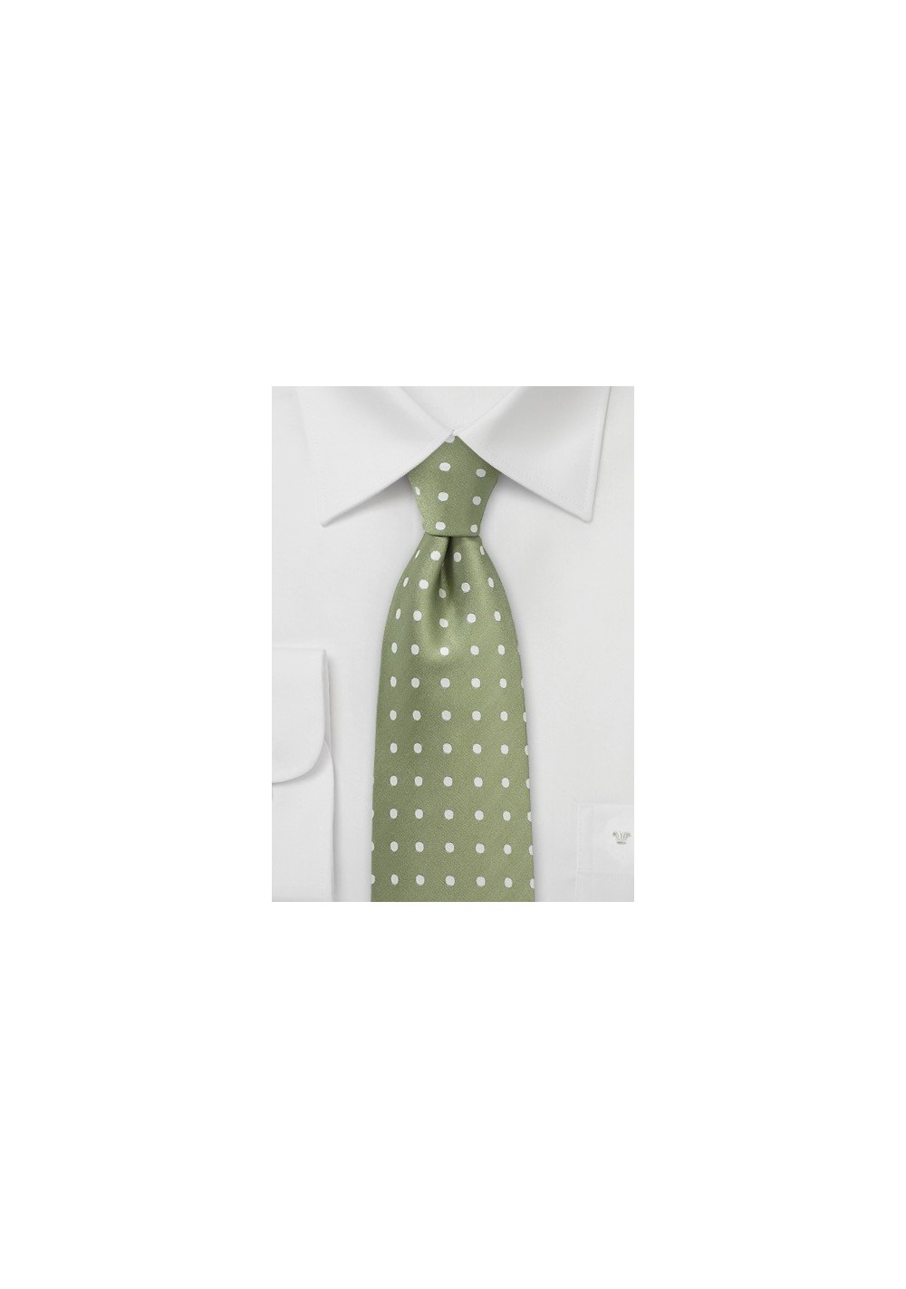 Soft Clover Green Polka Dot Tie