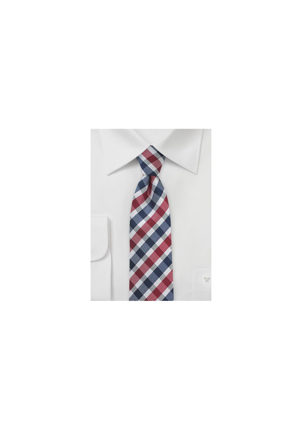 Gingham Tie in Navy and Red