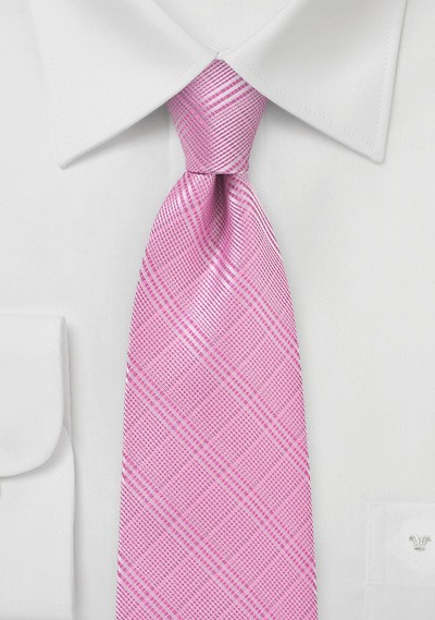 Summer Plaid Tie in Carnation Pink | Bows-N-Ties.com
