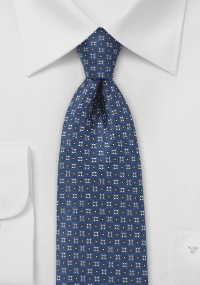 Floral Silk Tie in Elegant Blue