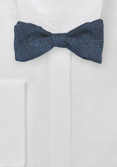 Subtle Glen Check Wool Bow Tie in Indigo