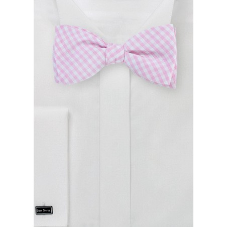 Gingham Bow Tie in Soft Pink