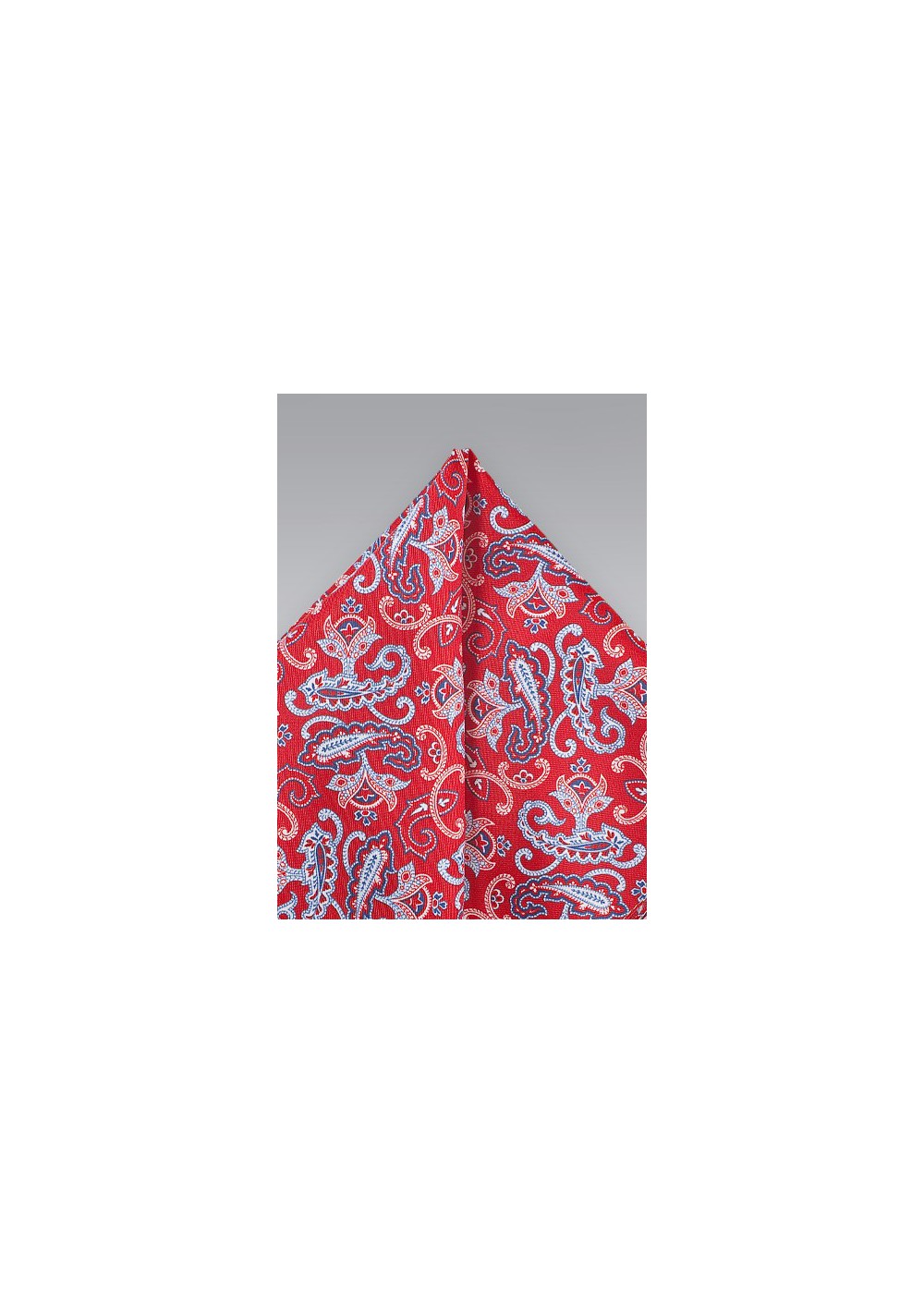 Summer Silk Pocket Square in Red and Blue