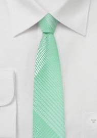 Skinny Plaid Tie in Bright Mint