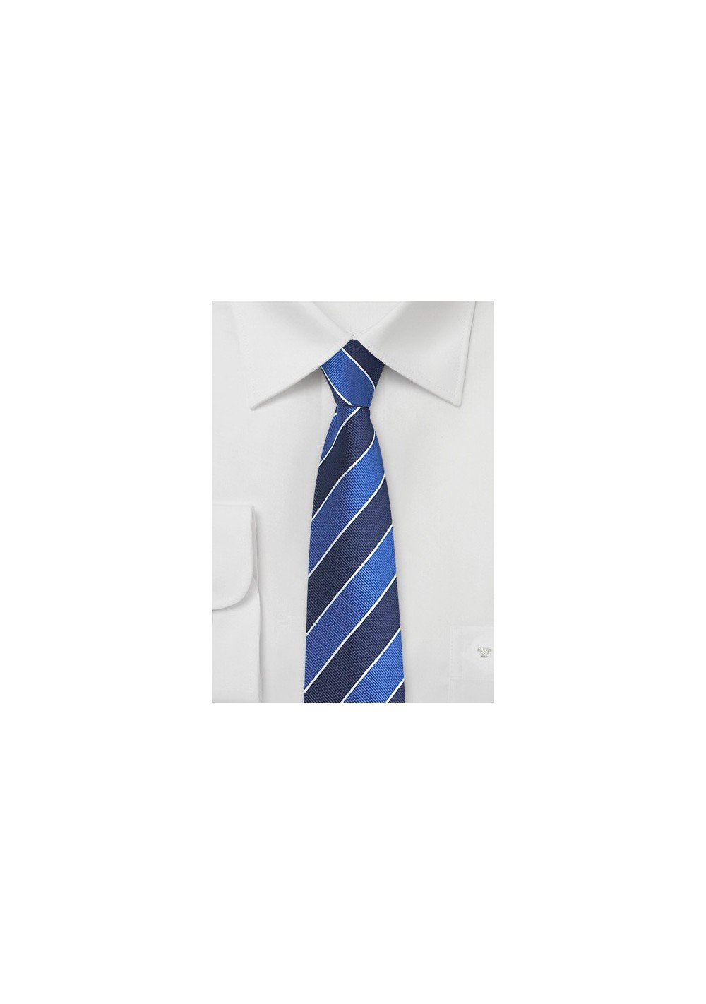 Skinny Repp Stripe Tie in Blue