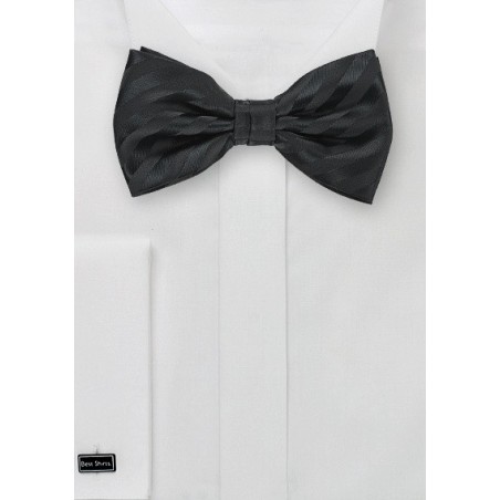 Formal Black Striped Bow Tie for Kids