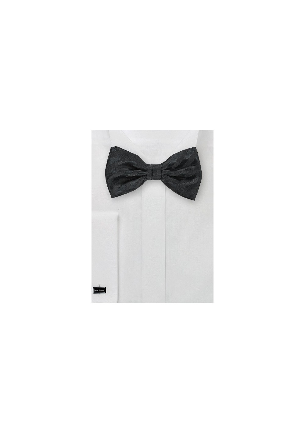 Formal Black Striped Bow Tie for Kids