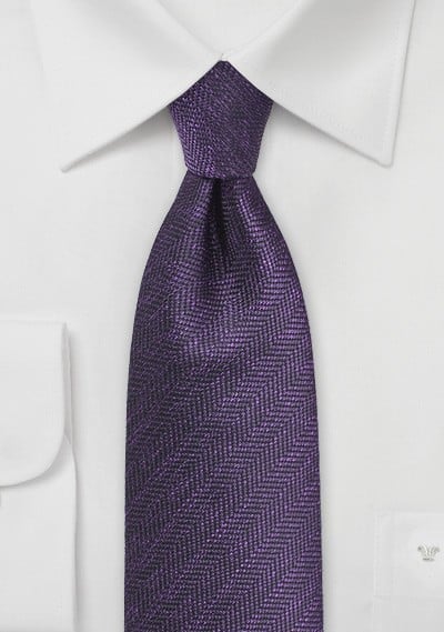 Herringbone Tie in Nightshade Purple