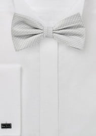 Platinum Silver Bow Tie with Dots