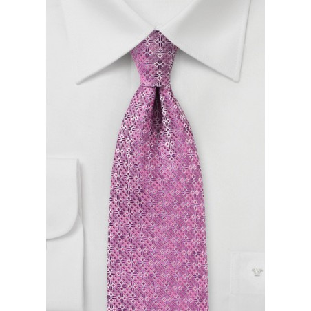 Geometric Design Tie in Pink